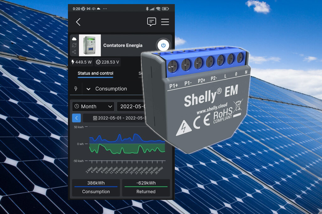Monitorare impianto fotovoltaico e consumo elettrico di un'abitazione con Shelly EM